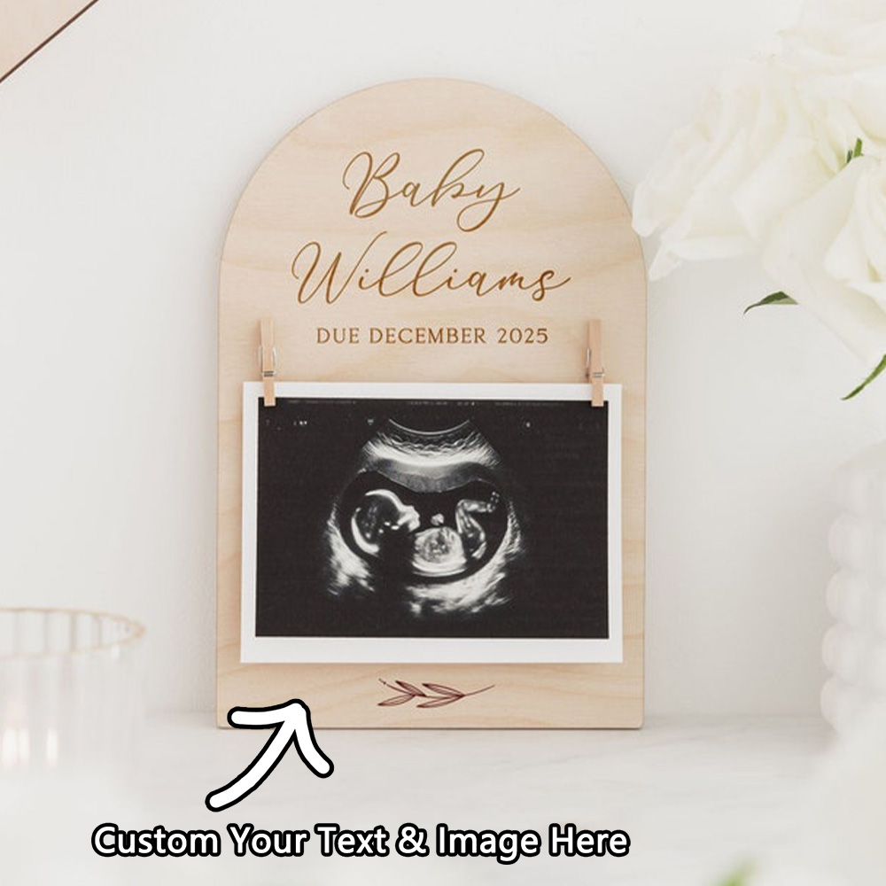 Picture Frame - Gepersonaliseerde zwangerschap aankondiging teken | Houten