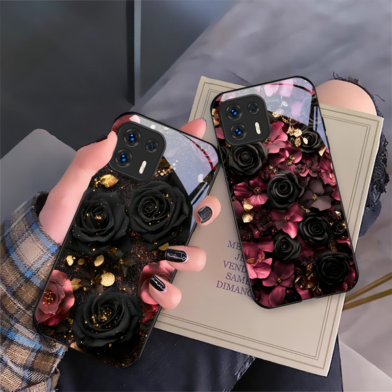 Vase Decor - Wijnrode bloemblaadjes voor Motorola Moto G14