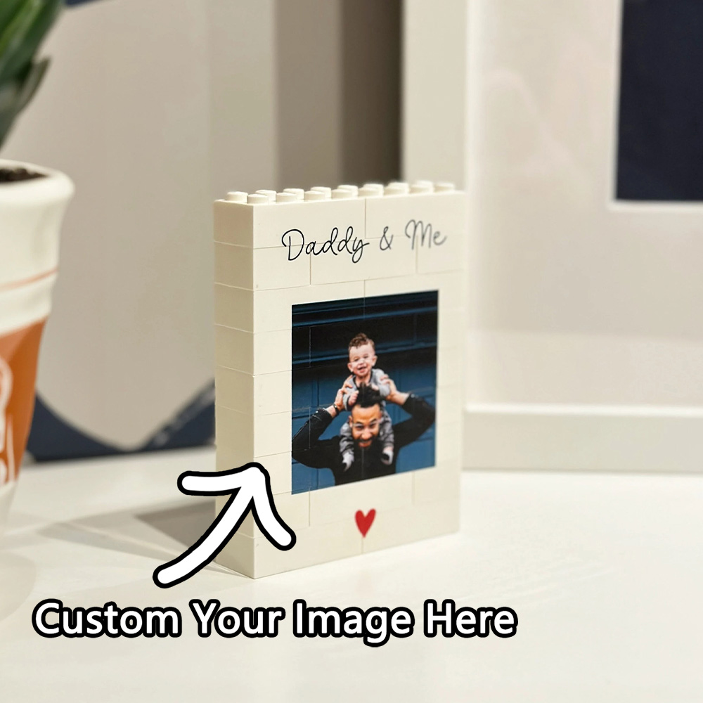 Picture Frame - Gepersonaliseerde papa & mij bouwsteen fotocadeau,