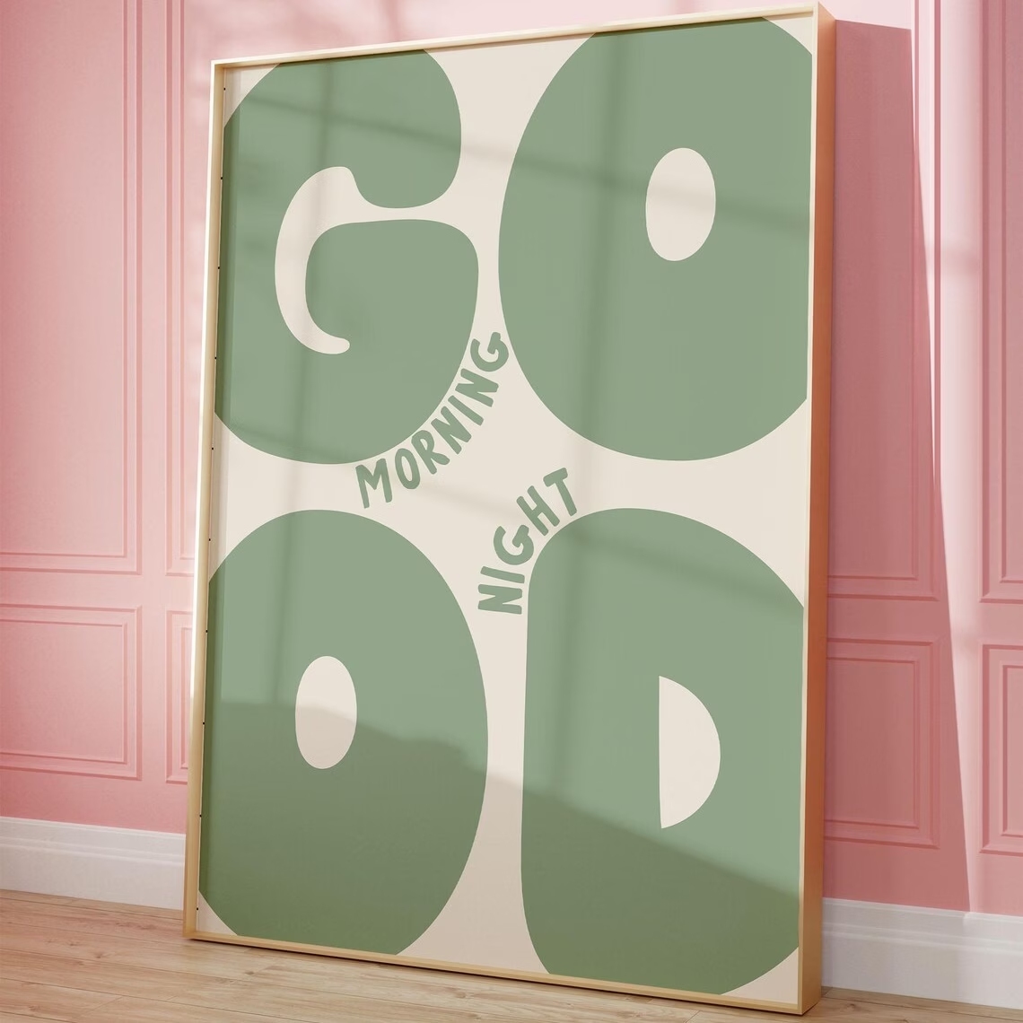Interior Design Living Room - Moderne groene goedemorgen goedemorgen quote muurkunst