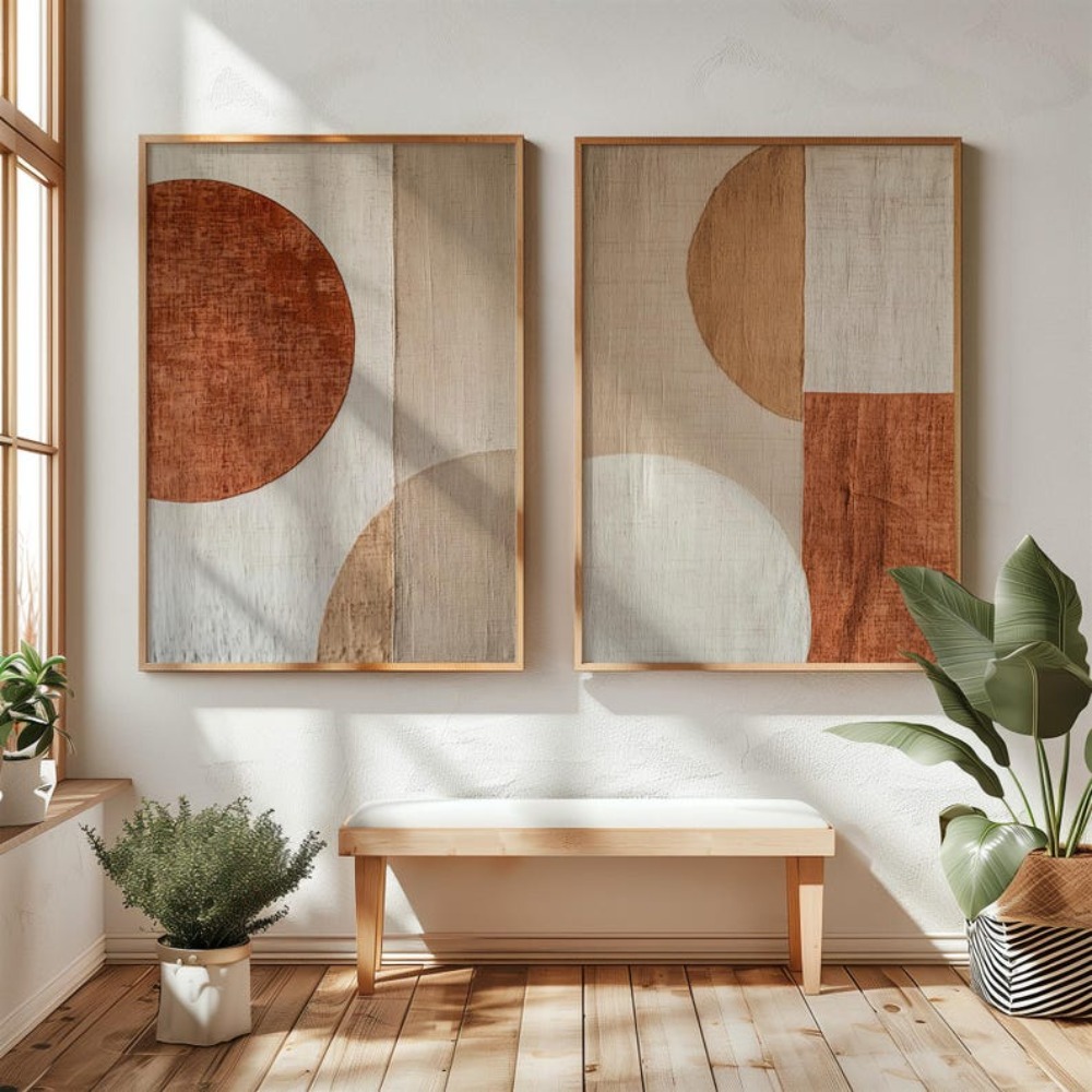 Abstract Canvas Set - 2 stuks frameloze canvas schilderijen 2