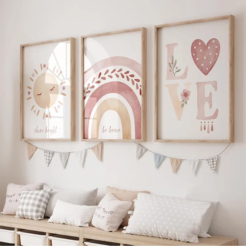 Abstract Canvas Set - 3-delige set frameloze canvas schilderijen, boho