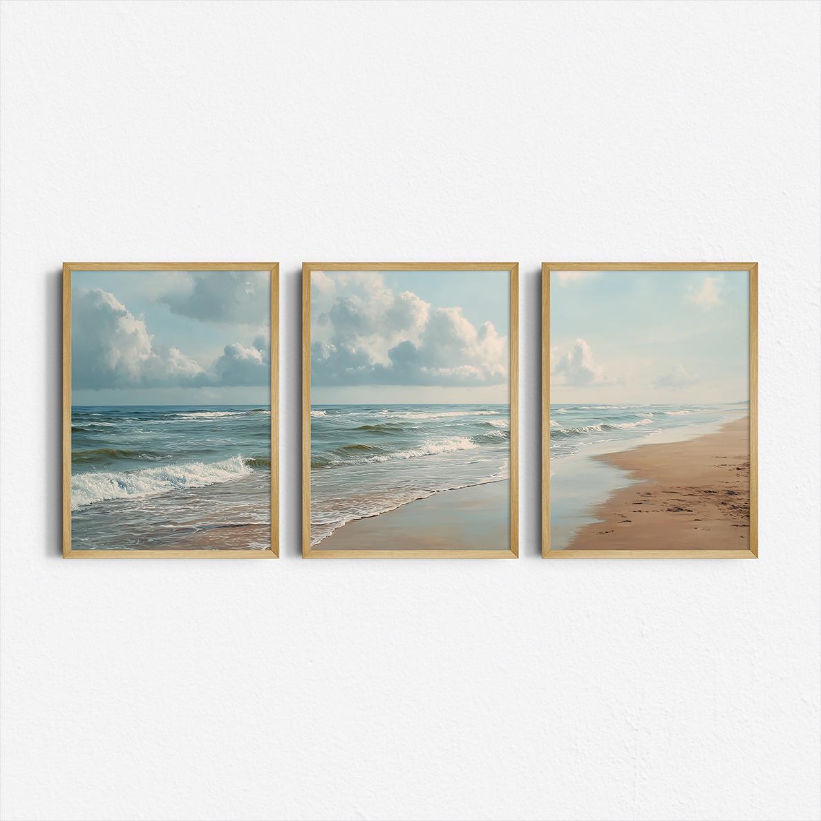 Set van 3 Ocean Beach Triptych - Abstract Canvas Set recensie en prijs