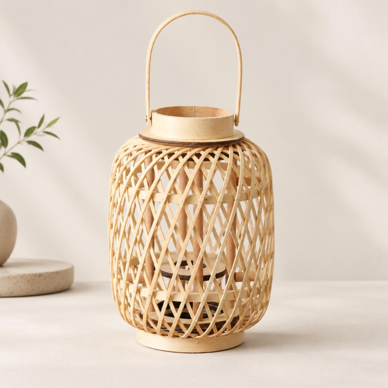 Handgeweven bamboe kaarsenhoud - Candle Holder Decor recensie en prijs