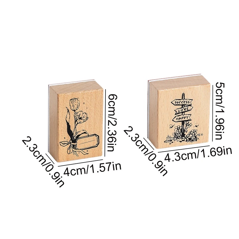 Vintage houten rubberstempels, - Wall Sticker recensie en prijs